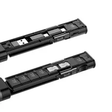 Budi 9 in 1 Multifunctional Cable Stick 65W Fast Charging Support TF SIM Card Data Sync