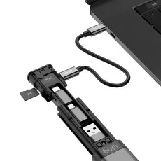 Budi 9 in 1 Multifunctional Cable Stick 65W Fast Charging Support TF SIM Card Data Sync