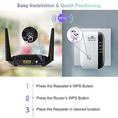 WiFi Extender Signal Booster Up to 3000sq.ft and 30 Devices & Internet Repeater UK