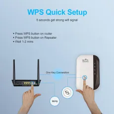 WiFi Extender Signal Booster Up to 3000sq.ft and 30 Devices & Internet Repeater UK