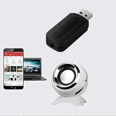 Universal 5.0 Wireless Aux USB Adapter Transmitter Receiver 3.5mm Audio Jack Compatible Apple Samsung UK