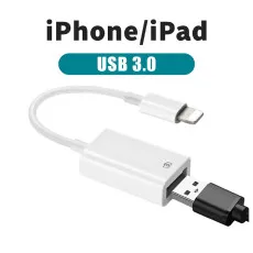 USB Female OTG Cable Compatible with IPhone Transfers Photos & Data from Computer to iPad
