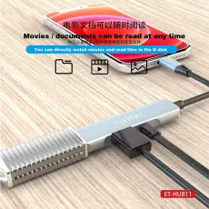 3 In 1 USB OTG Hub Adapter 3.0 Port Fast Charging Hub For iPhone iPad MacBook UK