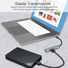3 In 1 USB OTG Hub Adapter 3.0 Port Fast Charging Hub For iPhone iPad MacBook UK