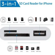 SD Card Reader for iPhone/iPad 8-Pin SD/TF Card Camera Reader Adapter UK