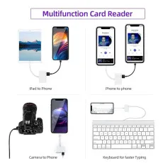 SD Card Reader for iPhone/iPad 8-Pin SD/TF Card Camera Reader Adapter UK