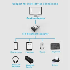 USB V5.0 Bluetooth Wireless Audio Music Adapter Dongle Receiver For PC Laptop UK