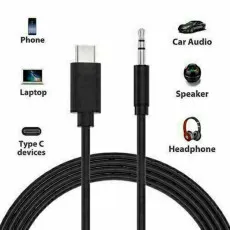 Type-C USB-C to 3.5mm Male Audio Jack AUX Cable Adapter for Car Stereo Samsung