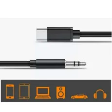 Type-C USB-C to 3.5mm Male Audio Jack AUX Cable Adapter for Car Stereo Samsung