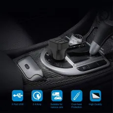 Fast Charging Car Adapter Universal Compatibility 2 Port Device