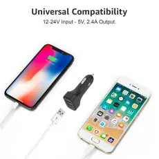 Fast Charging Car Adapter Universal Compatibility 2 Port Device