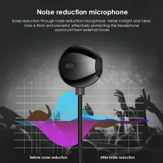 Universal Wired Earphones With Mic 3.5mm Audio Jack Hands Free For Androids