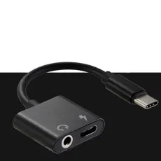 2 In1 Usb Type C Adapter To 3 5 Jack Headphone Charging Splitter Audio Aux Cable UK
