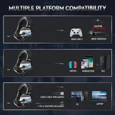 Best Gaming Headset with Microphone High-Quality Wired Headphones for PC & Laptop UK