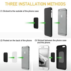 2X Slim Magnetic Replacement Spare Metal Plates For Phone Case Back Sticky Pad Fits All Mobile UK