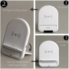 10W Fast Mobile Phone Wireless Charger Adapter With Ultra-Slim Pad Stand Holder