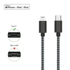 SwiftCharge USB Type C to iPhone Fast Charging & Data Sync Short Cable MFi Certified UK