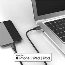 SwiftCharge USB Type C to iPhone Fast Charging & Data Sync Short Cable MFi Certified UK