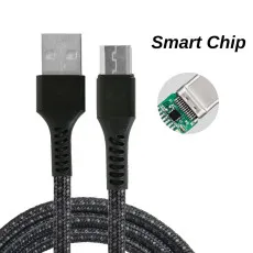 3A Fast Micro USB Nylon Braided Charging Cable & Data Sync Cable Lead For All Samsung Oppo Vivo Huawei