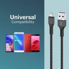 3A Fast Micro USB Nylon Braided Charging Cable & Data Sync Cable Lead For All Samsung Oppo Vivo Huawei