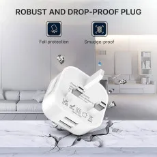 Universal 2.1A Fast Dual USB 3 Pin Wall Plug Charger Adapter For Smart Phones Tablet UK