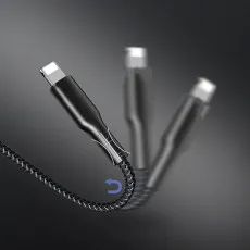 3-IN-1 2.0A Fast Charging and Data Transferring Cable USB To Type C, Micro & iPhone UK