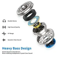 White Wired Headset 3.5mm Jack with Mic Deep Sound Bass Boosted Sound For Androids