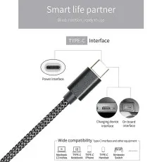 65W Dual Type-C Fast Charge & Data Sync Cable for iPhone, Samsung, and Huawei UK