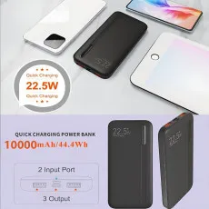 10000mAh Battery Pack Power Bank 22.5W Fast Mobile Phone Charger UK