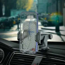 Car Phone Holder 360° Rotation, Long Arm, Strong Suction Mount Windscreen & Dash UK