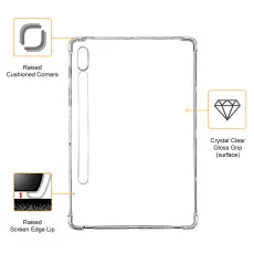Samsung Galaxy Tab S8 Plus Case UK 12.4 inch 2022, SM-X800 Crystal Clear TPU Skin Bumper Back Cover