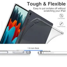 Samsung Galaxy Tab S8 Plus Case UK 12.4 inch 2022, SM-X800 Crystal Clear TPU Skin Bumper Back Cover