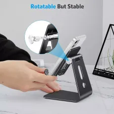 Aluminum Phone Stand Portable Hands-Free Desk Holder for iPhone, Samsung & More (UK)