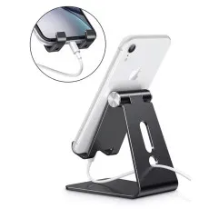 Aluminum Phone Stand Portable Hands-Free Desk Holder for iPhone, Samsung & More (UK)