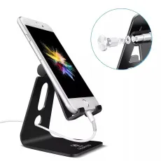 Aluminum Phone Stand Portable Hands-Free Desk Holder for iPhone, Samsung & More (UK)