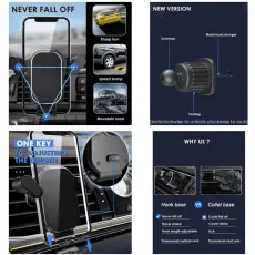 Sleek Air Vent Phone Holder (Universal - iPhone, Samsung & More) UK Free Shipping