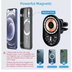 15W Magnetic Wireless Car Phone Charger Fast Charging, Hands-Free For iPhone 15/14/13/12 UK