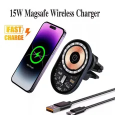 15W Magnetic Wireless Car Phone Charger Fast Charging, Hands-Free For iPhone 15/14/13/12 UK
