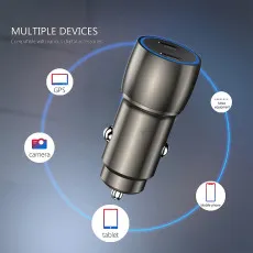 Dual Type-C USB Port Car Charger PD 40W Fast Charging Adapter