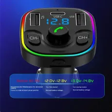 Bluetooth 5.0 Car Charger with FM Transmitter, MP3 Player, Dual USB + Type C | Free Shipping UK