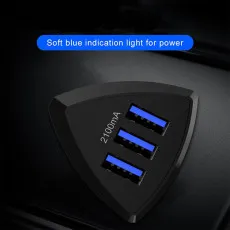 3 USB Ports Car Mobile Phone Charging Power Adapter Fits iPhone Samsung