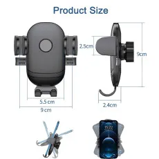 Universal 360° Rotate Car Phone Holder Air-Vent Mount Bracket for All Smart Mobile Phones