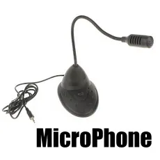 Adjustable Desktop Microphone Stand with 3.5mm Jack - Speech Mic Holder - UK