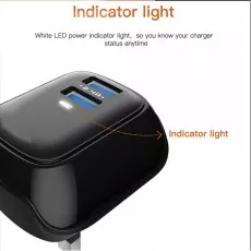 Best 2.4A Dual USB Port 3 Pin Wall Plug Phone Charger Adapter with Micro Cable -UK