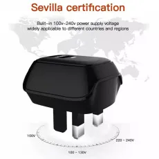 Best 2.4A Dual USB Port 3 Pin Wall Plug Phone Charger Adapter with Micro Cable -UK