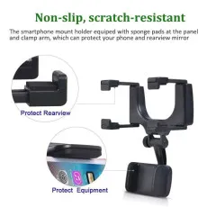 Universal Car Rear View Mirror Phone Holder GPS Mount Stand for Vehicles UK