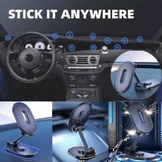 360° Rotating Foldable Strong Magnetic Car Phone Holder for Dashboard | UK Free Shipping