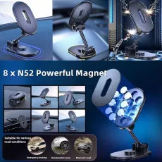 360° Rotating Foldable Strong Magnetic Car Phone Holder for Dashboard | UK Free Shipping