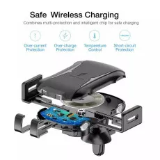 10W Wireless Car Phone Charger Mount Secure Air Vent Phone Holder for iPhone & Android