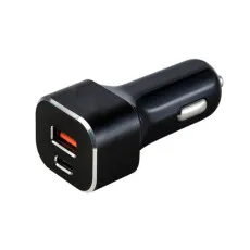 High-Speed Dual Port Car Charger with USB Type-C for iPhone and Samsung - UK